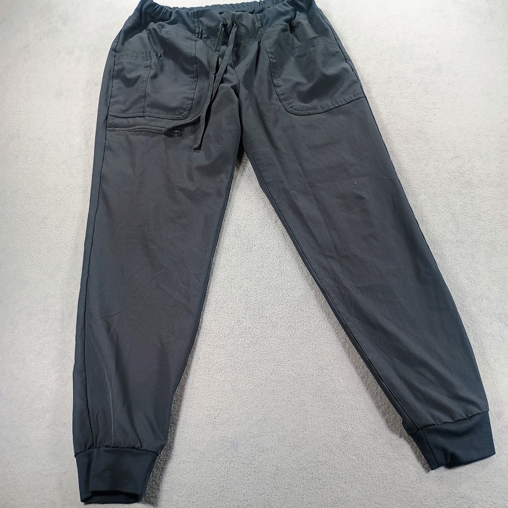 Healing Hands Women Scrub Joggers Charcoal Grey Size M Cargo Pockets